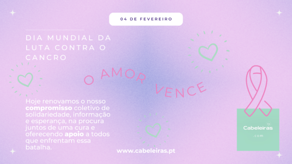 Slide Cabeleiras.com Dia Mundial do Combate ao Cancer Simples Roxo e Branco